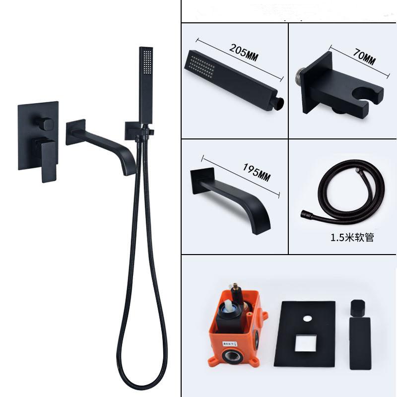 Badewannenarmatur Gebürstetes Gold Badezimmer Badewannenmischer Warm- und Kalt- Bad- Duscharmaturen Wandmontiertes Badewannen- Duscharmaturenset