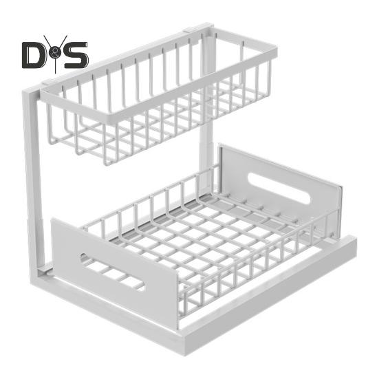 

Стеллаж для хранения вещей под раковиной с ручкой, прочный, выдерживающий нагрузку, устойчивый к ржавчине, легко устанавливаемый выдвижной стеллаж для ванной комнаты белый