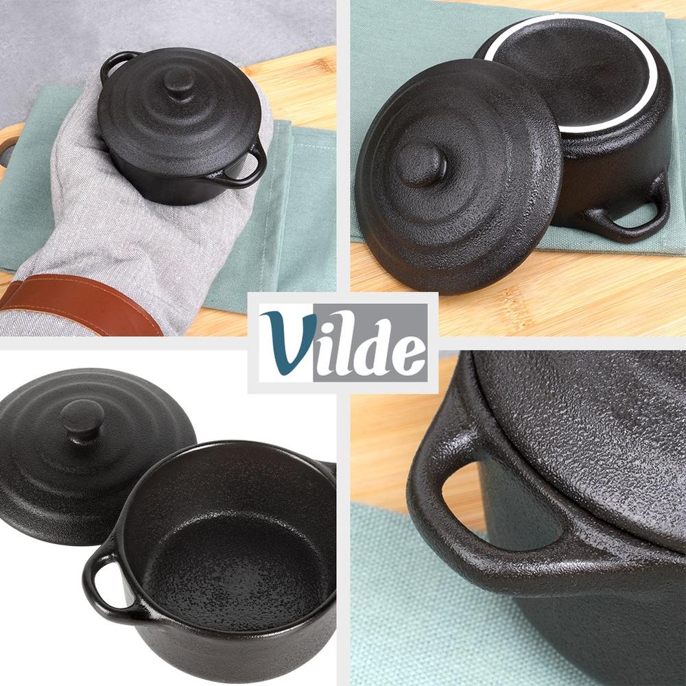 Porcelain Baking Bowls With Lid 150 Ml 6 Pcs.