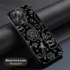 Cool Hip-hop Skull Logo Poster Phone Case For iPhone 16 15 14 13 12 11 Plus Pro Max Limited Black Hard Case Sheepskin