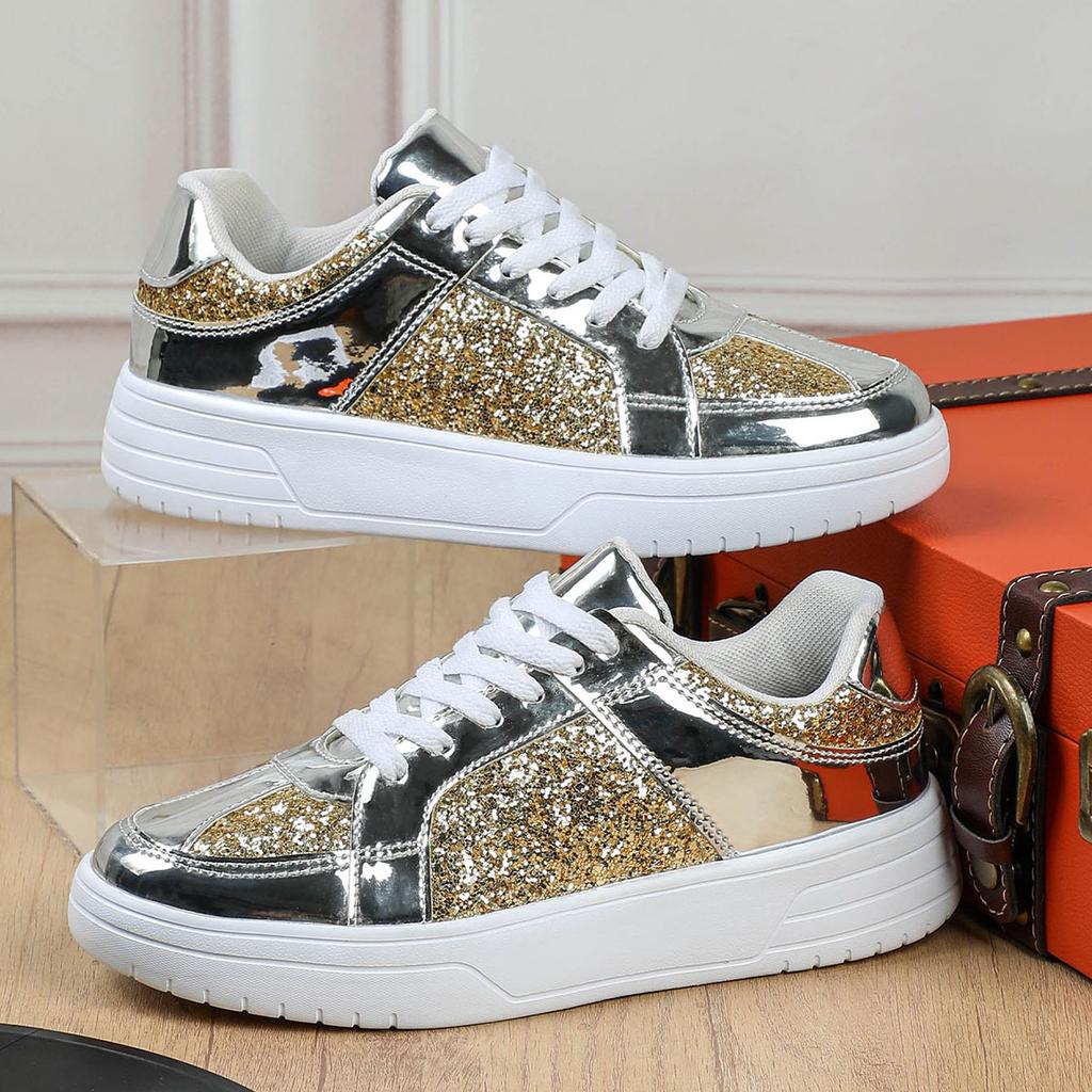 Casual Board Shoes Women Fashion Sequin Flats Breathable Walking Shoes Low-cut Daily Versatile Casual Shoes