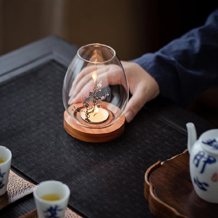 Candle Holder Glass Cover Decorations for Bedroom Farmhouses Candlesticks Decors