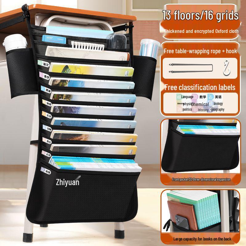 Desk Storage Hanging Book Bag & Stand for Students