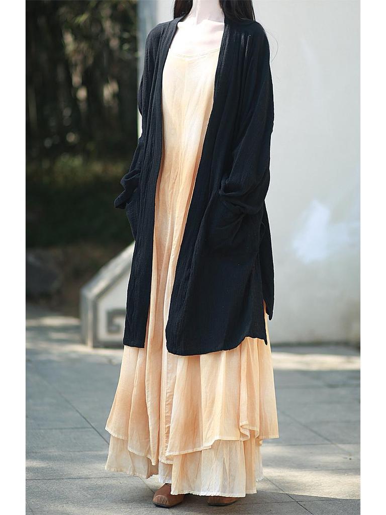 Zen Style Cotton Linen Cardigan - Spring/Summer Sun Protection