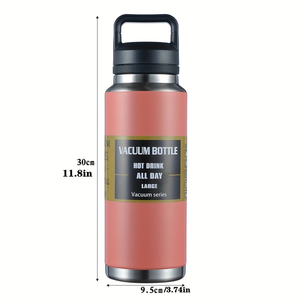 1pcs Large Capacity Stainless Steel Insulated Water Bottle with Handle for Outdoor Sports Travel Portable Thermos