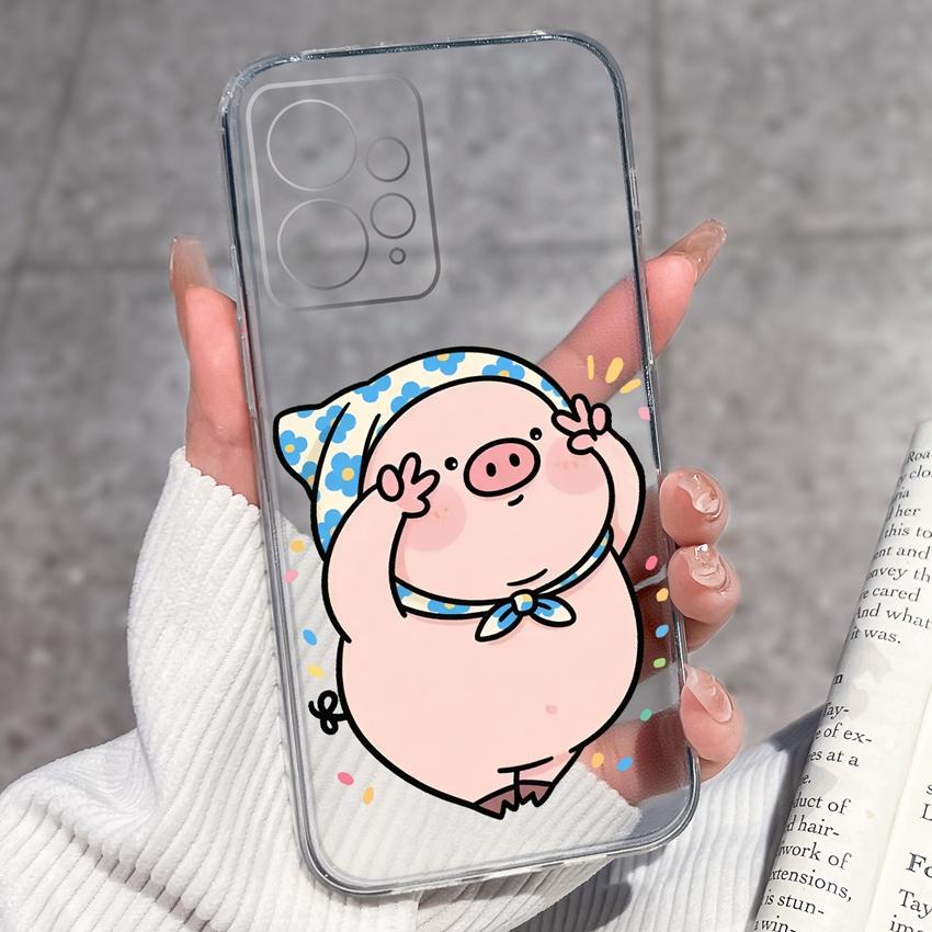 Luxury Transparent TPU Shockproof Phone Case For Redmi Note 12 11 11T Pro Plus 12S 11S 11SE 12Turbo Beautiful Girl Pattern Soft Casing For Redmi Cover