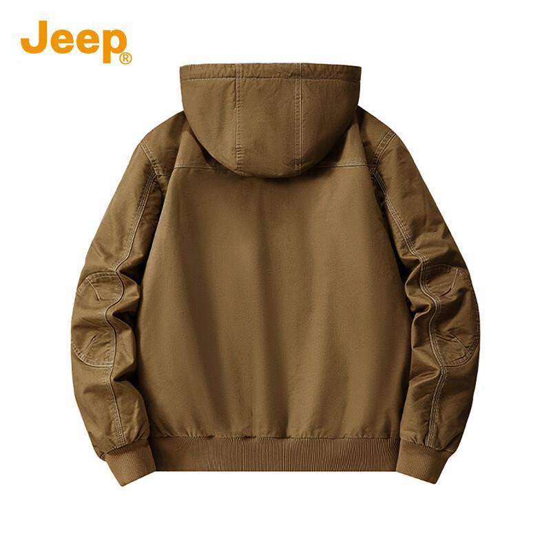 JEEP Men's Detachable Hooded Fleece Lined Cotton Jacket