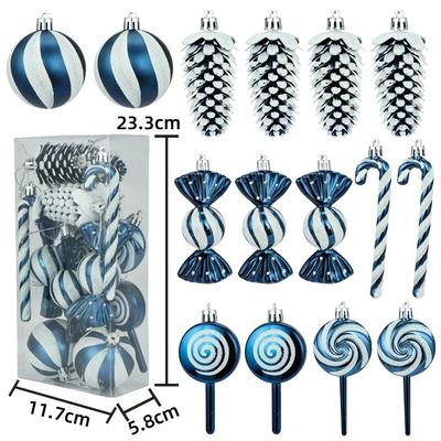 15Pcs 6cm Lollipop Christmas Set DIY Holiday Decorations Pine Cones Christmas Tree Ornament Christmas Trees Pendants