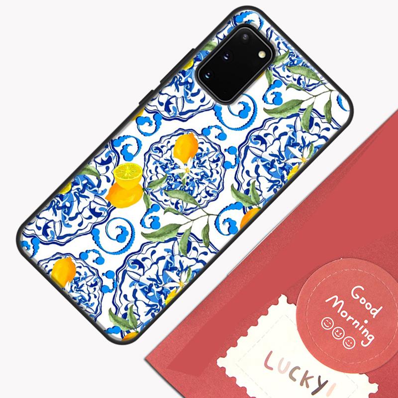 Mediterranean Lemon Phone Case For Samsung Galaxy S25 S26 Ultra S20 S21 S22 S23 S24 Plus S9 S10 S25 FE Cover Shell