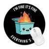 1/2/3Pcs Flaming Dumpster Mouse Pad Round Waterproof Home Office Gaming Computer Laptop Mousepad Desk