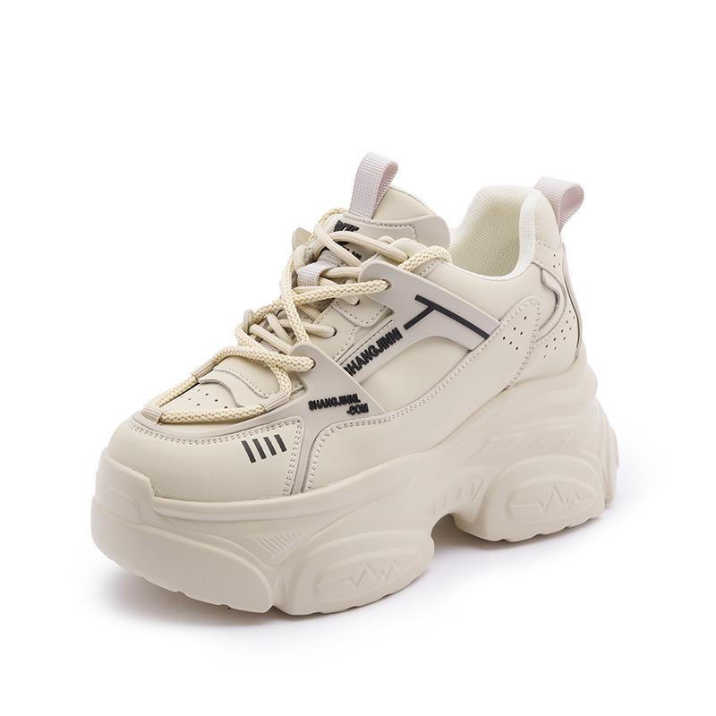 

Inner height increase dad shoes women s versatile platform casual sports shoes 2025 spring new explosion small size women s shoes 39 бежевый