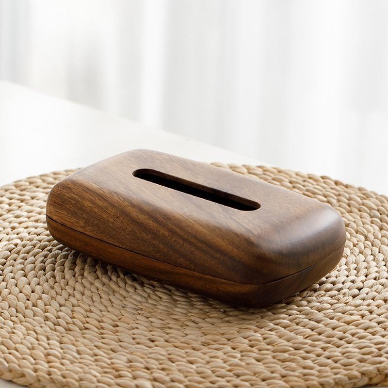 Vintage Style Wooden Tissue Box Holder Home Hotel Living Room Tissue Box Desktop Tissue Case Easy Refill Table Napkin Organizer
