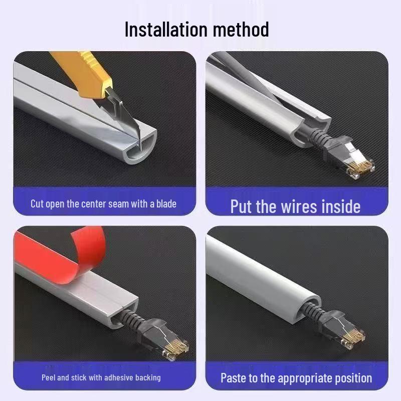 Samoprzylepna Niewidoczna Osłona Kablowa PCV do Okablowania Domowego i Sieciowego