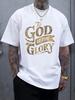 Casual "to God Be the Glory" Graphic T-shirt - Black Crew Neck