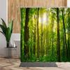 Green Jungle Shower Curtain Summer Forest Tree Bathroom Bath Decoration Home Decor Natural Landscape 3D Living Room Curtains Set
