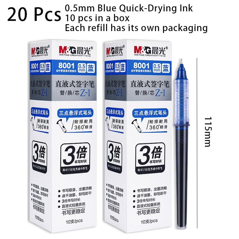 M&G 4/8/12/10/20pcs Gel Pen&Refill Set 0.5mm Black Red Blue Quick-drying Ink Water-based Ballpoint Pen Office Writing Stationery