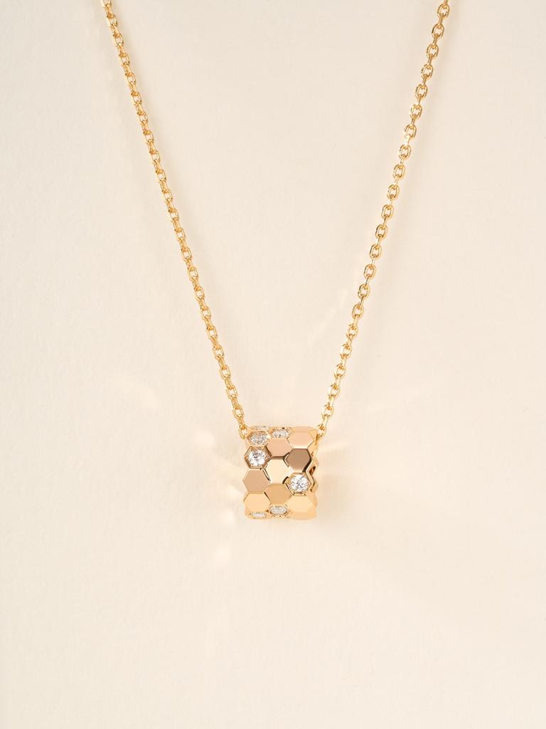 Honeycomb Two-Color Necklace High-quality Color Separation and Electroplating Gifts Women and Men Affordable Luxury