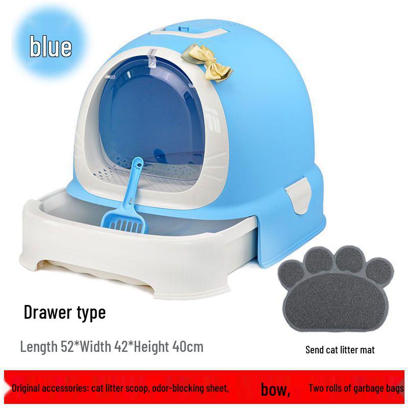 Extra Large Enclosed Cat Litter Box with Deodorizing and Anti-Splash Features