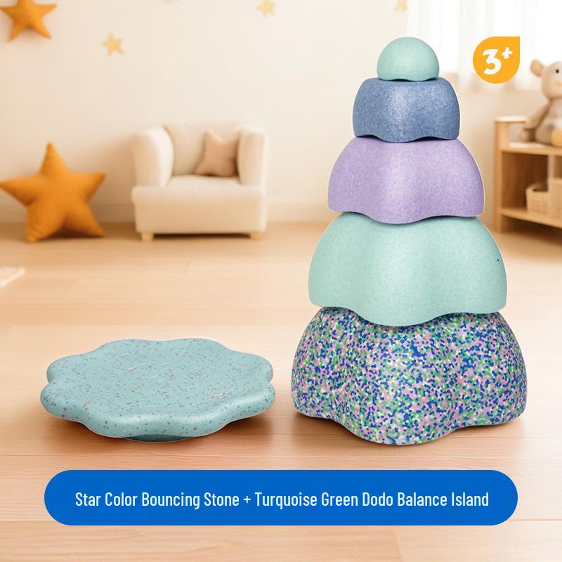 Rainbow River Stones Balance and Sensory Training Toys for Children