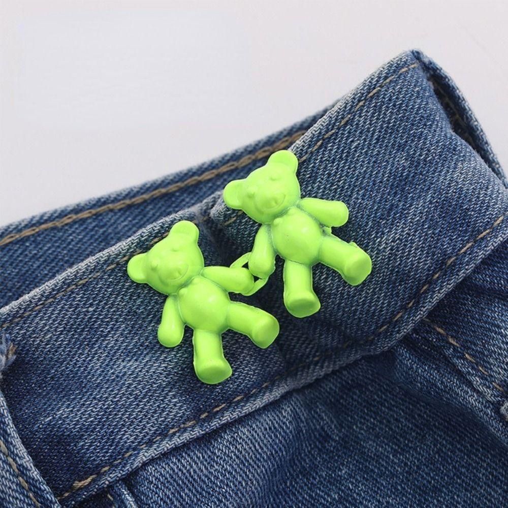 Metal 2Pcs Retract Waist Skirt Pant Jeans Bear Detachable Clothing Accessories Waist Button Waist Pin Buckle Waist Tighten Clip
