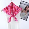 Korean Style Romantic Heart Satin Small Square Scarf For Women
