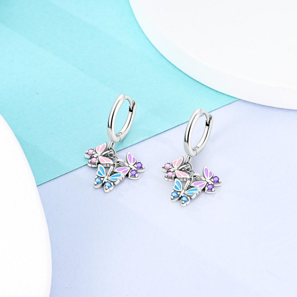 Silve Plated Hoop Earring Woman Eardrop Fashion Pendientes For Jewelry Gift Anniversary