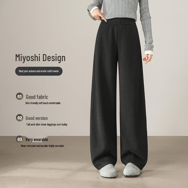 

HSTYLE Women s Velvet-Feel Knit Curved-Leg Casual Pants 2XL