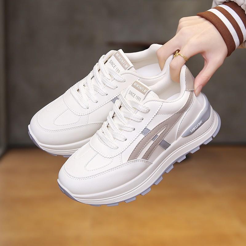Platform women's spring and autumn new versatile sports casual shoes color matching dad shoes little white board shoes