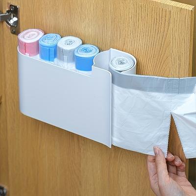 1pc Trash Bag Storage Box Wall Mountable Kitchen Bathroom Closet Storage Organizer Plastic Refrigerator Cabinet Door Storage Box