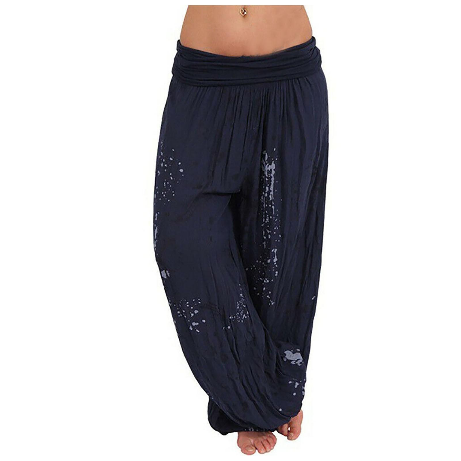 

Модные женские повседневные брюки с принтом, широкие брюки, свободные брюки с карманами на пуговицах XL