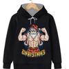 2025 Loose Fit Outdoor Sports Hoodie with 3D Santa Claus Christmas Print