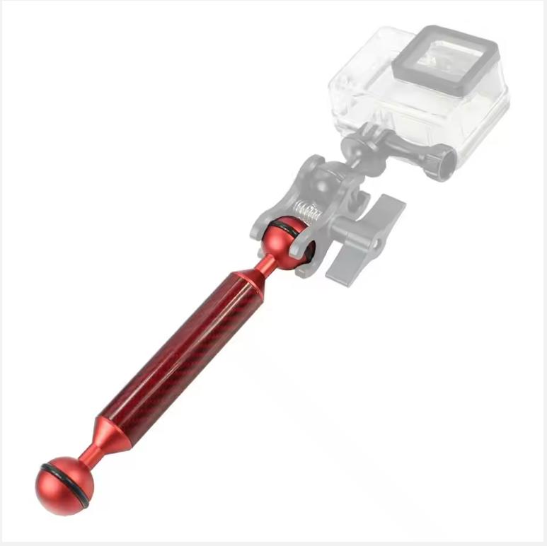 Diving Buoyancy Arm Carbon Fiber 1 Inch Dual Ball Head for Gopro 11 Insta360 X3 OSMO Action DSLR Diving Tray Light Extension Arm