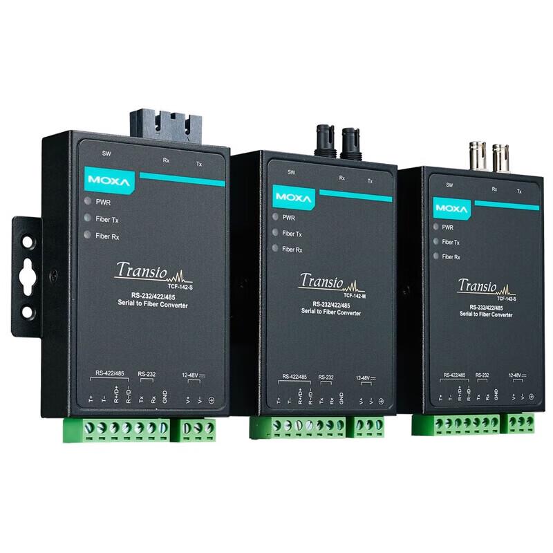 MOXA TCF-142-M-ST Industrial RS-232/422/485 to Fiber Optic Converter