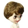 Peruca Curta Cacheada para Boneca Linfairy de 9-10 Polegadas (Marrom oliva)