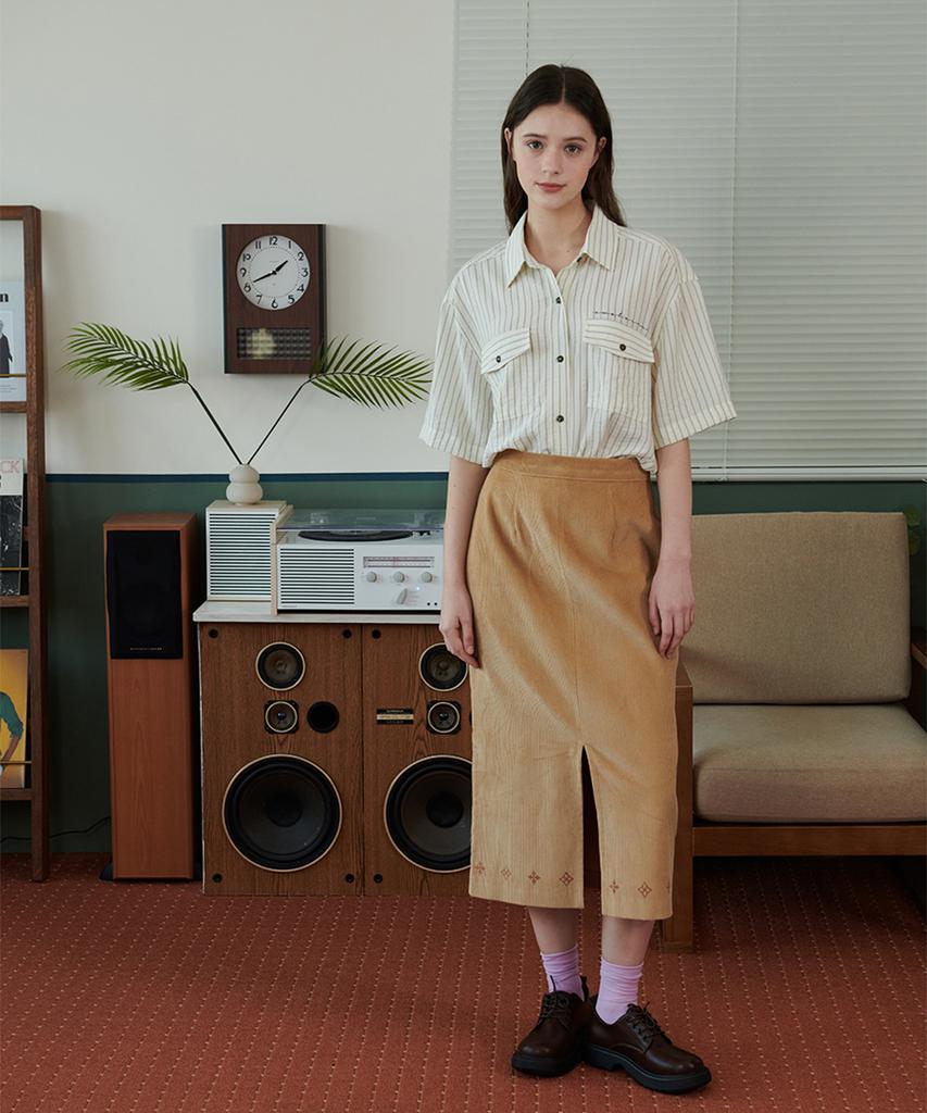 Eoboneoseu Striped Pocket Shirt [Ivory]
