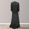 1 Set Women Dress Long Sleeve Backless Chiffon Women Summer Lace Dress