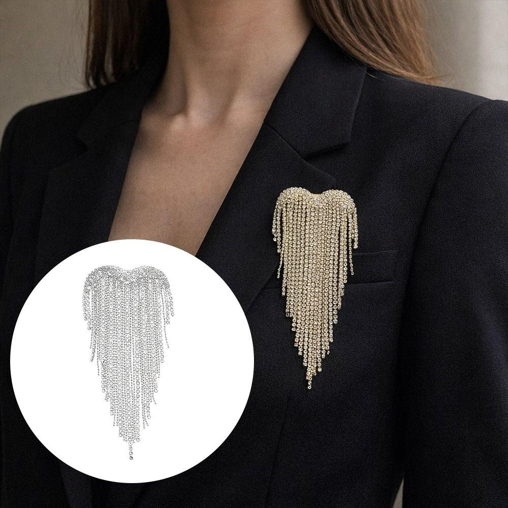 DIY-Accessoire Quastenbrosche Herzbesetzte Diamantbrosche Modische Reversbrosche