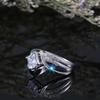 Fashionable women's simple and atmospheric square zircon ring with versatile temperament and high-end feel, party and banquet ring