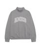 AMES-WORLDWIDE Basic Applique Half Zip Sweatshirt Gray