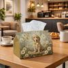 1pc Puppy Daisy Meadow Tissue Holder - A Gentle Spring-Themed Pet Portrait Napkin Storage Solution, Ideal for Rolls, Facial Tissues, Or Single Sheets.