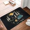 Camping Theme Decor Mat for Camping Lover Entryway Outdoor Style Living Room Holiday Themed Home Space Non-Slip Welcome Rug