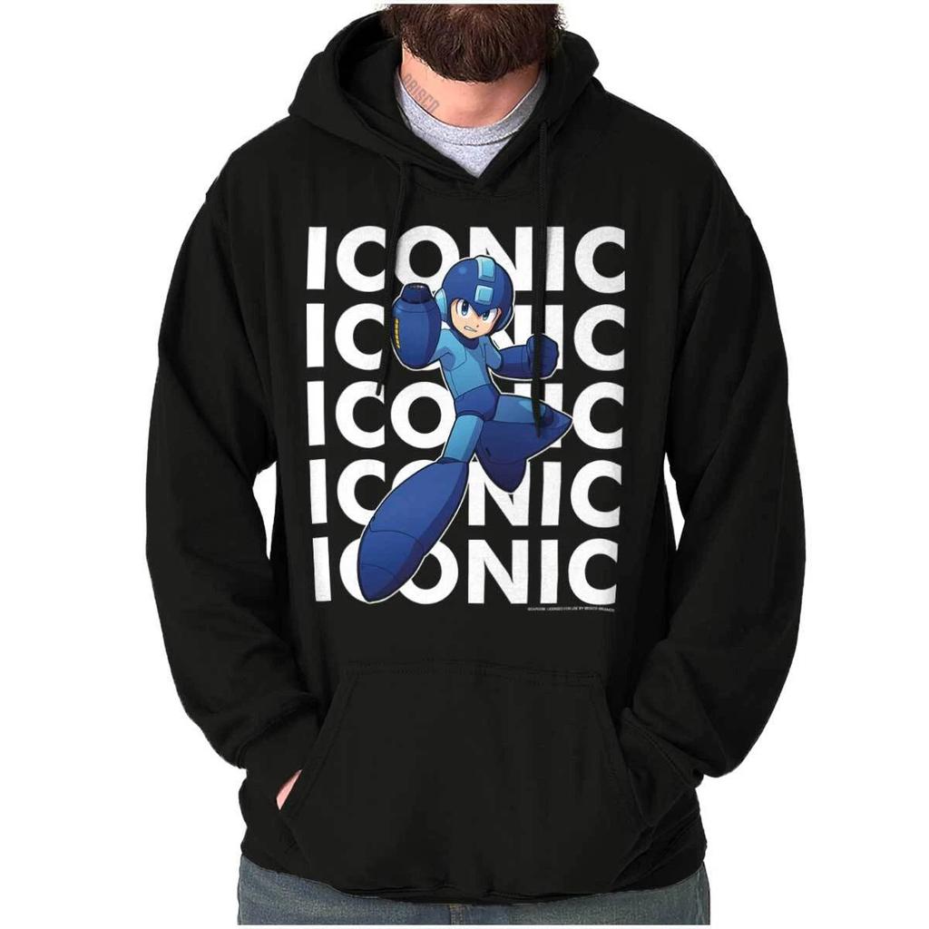 Vintage Retro Mega Man Iconic Video Game Hoodie Hooded Sweatshirt Men Women
