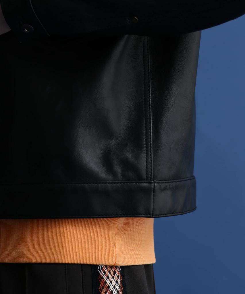 SCHOTT NYC SHEEP LEATHER 1st TRACKER Sheep Leather Trucker Size JKT/Men's Jacket, 2XL, 010, Black, 782-3150012