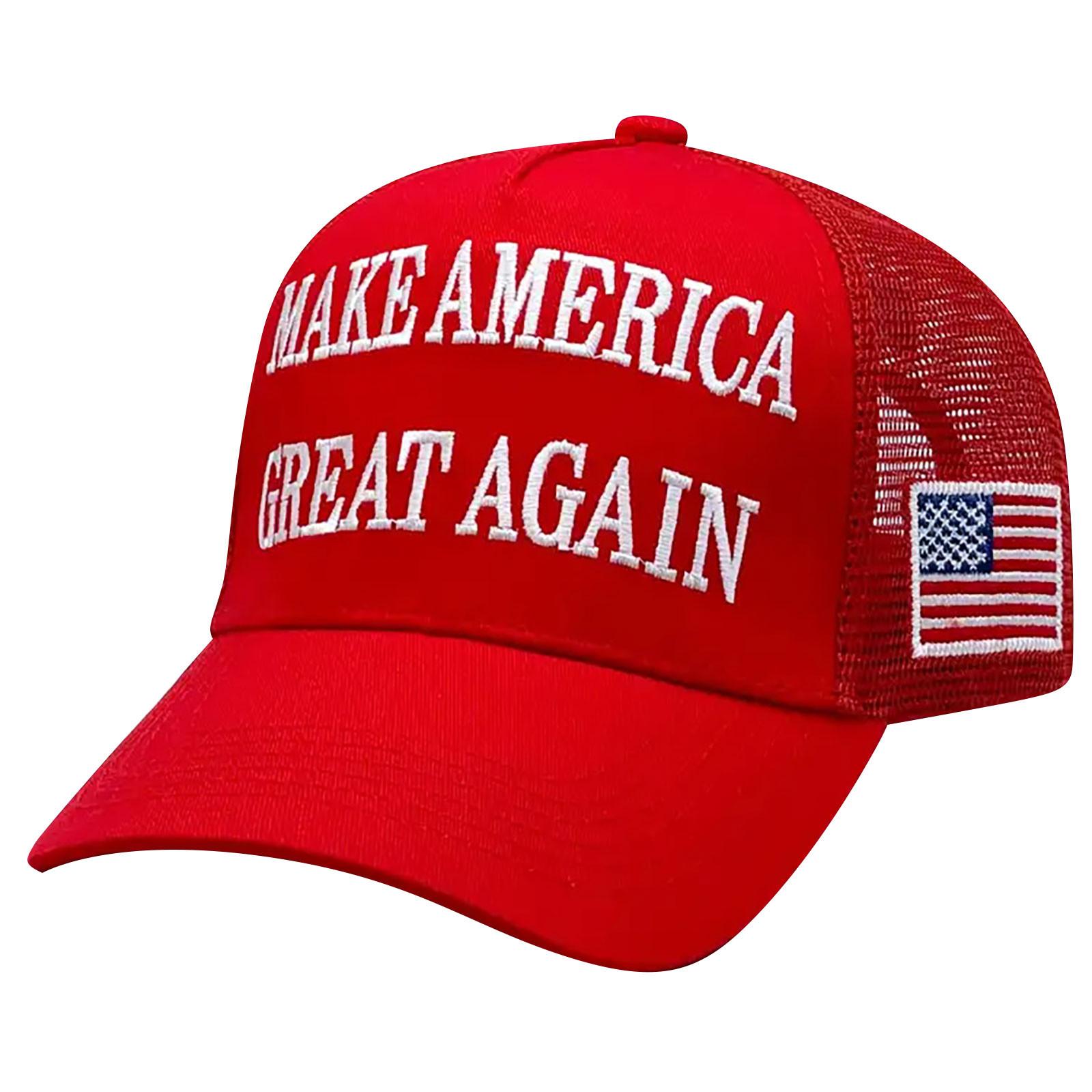 

Модные мужские и женские регулируемые бейсболки с вышивкой американского флага One Size красный
