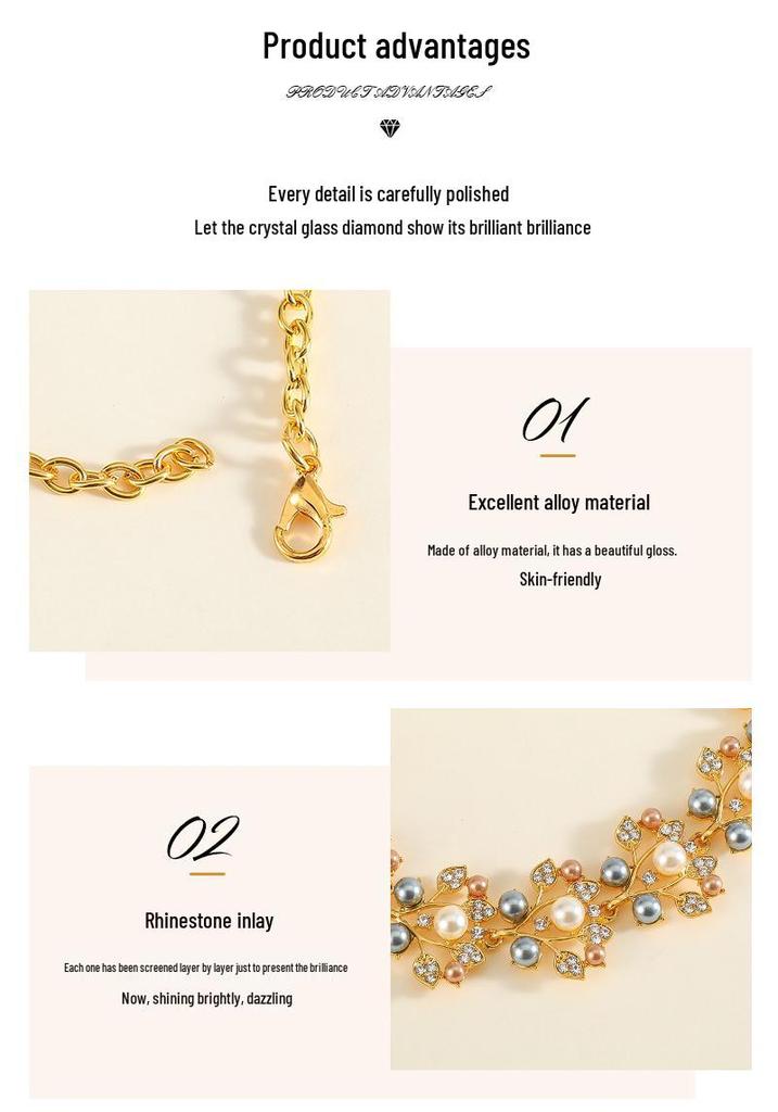 Elegant Rhinestone & Faux Pearl Necklace and Earring Set for Brides & Formal Wear