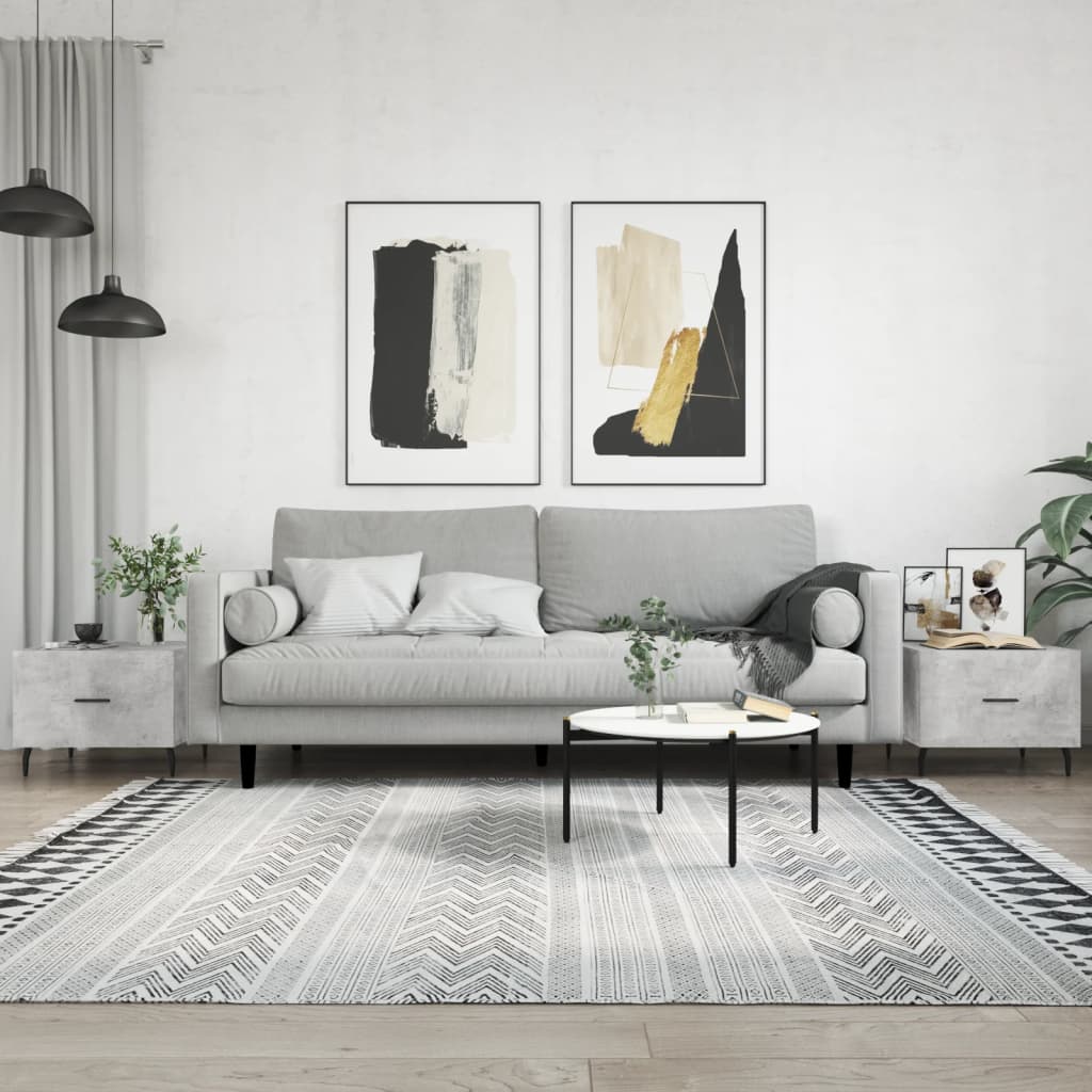  Coffee Tables, 2 Pcs, Concrete Grey, 50x50x40 Cm