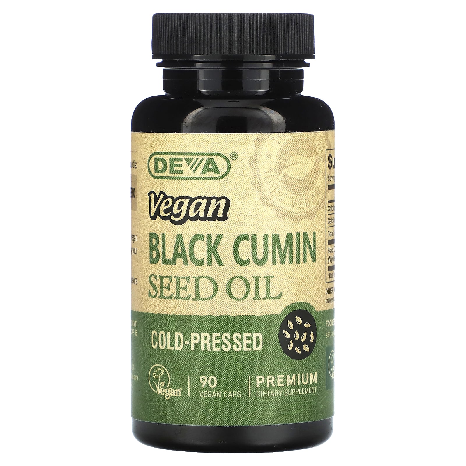 

Vegan Black Cumin Seed Oil, Veggie Capsules 90 (500Mg per Capsule)