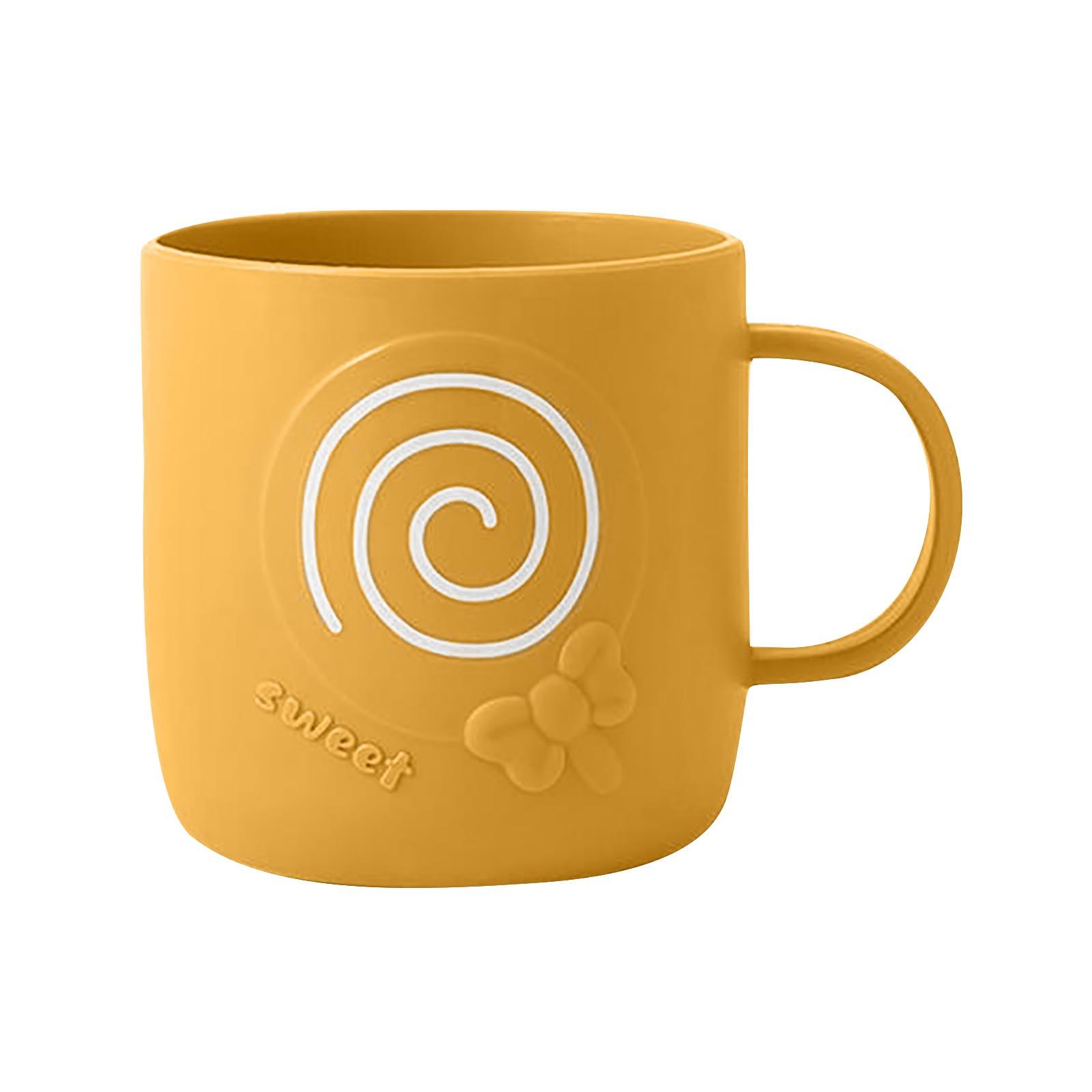 

Побутові пластикові стакани в креативному стилі з товстою стійкою до падіння пляшкою з ручками жовтий