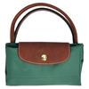 Longchamp Le Pliage Original Minimalist Commuter Logo Textured Nylon Canvas And Leather Dumpling Tote Bag Small Women Tote Bags Sage 1621089P84
