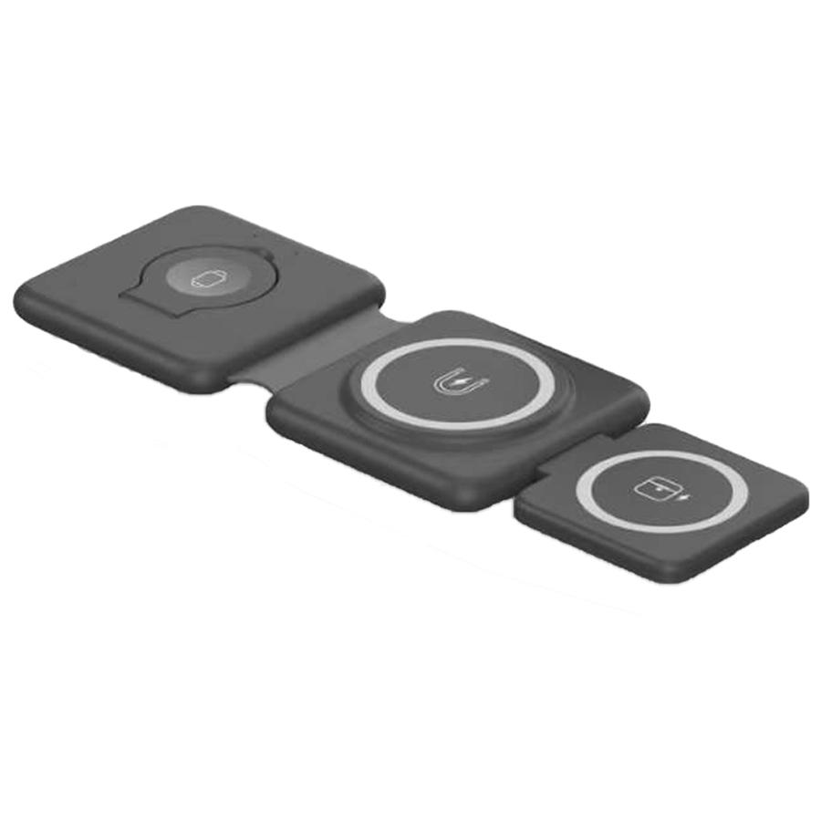 

Док-станция для беспроводной быстрой зарядки, 3 в 1, Macsafe, Iphone 14 Pro, 13, 12, Iwatch 8, Ultra 7, 6, 5, 4, Airpods Pro 2, as picture чёрный